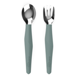 Everyday Baby Bestick I Rostfritt Stål & Silikon 2-Pack - Harmony Green