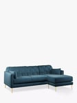 Swoon Mendel Large 3 Seater RHF Chaise End Sofa, Gold Leg