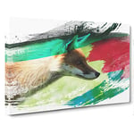 Red Fox (1) V2 Canvas Print for Living Room Bedroom Home Office Décor, Wall Art Picture Ready to Hang, 30 x 20 Inch (76 x 50 cm)