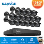 Sannce Kit Caméra de surveillance filaire 16 ch 5 en 1 dvr enregistreur + Caméra extérieur hd 1080P Vision nocture 20m - 16 caméras sans disque dur