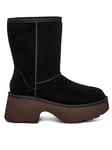 UGG Womens Classic Short New Heights Boot - Black, Black, Size 4, Women