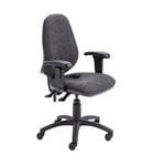 Office Hippo Desk Chair, Ergonomic Home & Office Chair With Adjustable Seat, Back, Arms & Lumbar Pump For Comfort & Support, Computer Chair With Curved Back For Daily Use - Charcoal