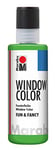 Marabu Window Color Fun & Fancy 04060004062 Peinture de fenêtre à Base d'eau Amovible sur des Surfaces Lisses comme Le Verre, Les miroirs, Le carrelage et Le Film - Vert Clair - 80 ML