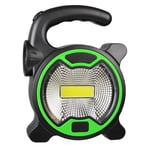 Lampe de camping puissante de 100 lumens (verte), lampe de travail COB alimentée par batterie, lampe de poche LED portable, lampe de camping à 2 modes, projecteur de camping pour la randonnée, l'urgen