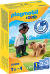 PLAYMOBIL 1.2.3 70407 Vet with Dog, for Children Ages 1.5 - 4