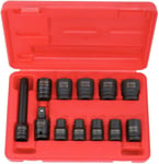 515.0112 - Coffret de Douilles à Choc 6 Pans 1/2' - Caisse à Outil en Compacte - Outillage Mécanique Avec Clé à Cliquet, 10 Douilles, Cardan, Rallonge - 12 Pièces