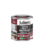 Julien Peinture Multi-Matériaux Satin en phase Aqueuse - Bois, Fer, Alu, PVC, Zinc, Acier galvanisé, brut ou peint - Rouge Basque 0,125 L