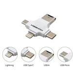 MicroSD Card Reader for iPhone Devices & USB-C, Micro-USB, and USB