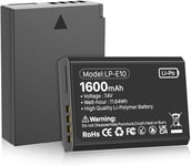 Batterie pour Canon LP-E10, 1600mAh 7.4V Haute capacit? Batteries de Rechange pour Canon LP-E10 et Canon EOS 1100D 1200D 1300D 1500D 2000D 3000D 4000D T3 T5 T6 T7 T100 Appareils Photo (1 Paquets)