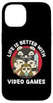 Coque pour iPhone 14 La vie de jeu Kawaii Panda est meilleure avec les jeux vidéo