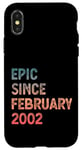 Coque pour iPhone X/XS 23e anniversaire homme femme épique depuis février 2002