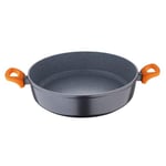 San Ignacio Lava - Poêle à Paella 32 cm - Fabriqué en Aluminium forgé - intérieur antiadhérent Marmol Whitford - Induction Totale - Bquellita Mango avec Touche Douce, Gris