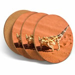 4 Set - Thorny Devil Reptile Desert Coasters - Kitchen Drinks Coaster Gift #2213