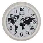 BigBuy Home Wall Clock World Map White Black Iron 70 x 70 x 6.5 cm