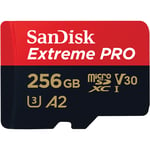 SanDisk Extreme Pro 256GB MicroSDXC (200MB/s) UHS-I (U3 / V30 / A2 / C10) muistikortti