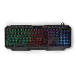 Trådat Gaming Tagentbord | USB Type-A | Membrantangenter | LED | QWERTY | ND Layout | USB ström | Strömkabel längd: 1.30 m | Multimedia