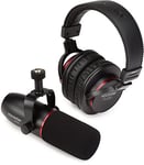 Vocaster Kit de Radiodiffusion avec Microphone Dynamique de Qualité et Casque Fermé pour Podcasters, Micro avec Pare-Vent Intégré et Support Antichoc, Câble XLR Inclus