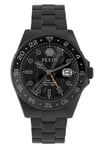 Philipp Plein Black Mens Analogue Watch Gmt-i  Challenger PWYBA0923