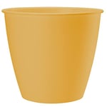 VERDENIA Azalia Pot de Fleurs léger pour Balcon - Pot décoratif pour Plantes d'intérieur et d'extérieur - en Plastique - Plusieurs Couleurs - 19 x 17,6 cm - Moutarde