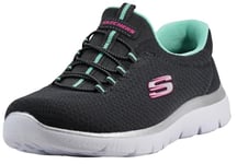 Skechers Femme Summits Sneaker, Anthracite Green, 37.5 EU Large