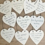 3cm Wooden Gift Tags - Wine Prosecco Gin Drinks - Heart Messages Signs Keepsakes