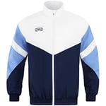 JAKO - Veste Décontractée Rétro, Mixte, Bleu Marine/Blanc/Bleu Ciel, XL