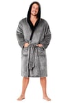 CityComfort Robe de Chambre Homme, Peignoir Homme en Polaire (Gris, XL)