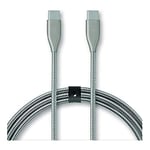 aiino - Helmet USB-C to USB-C cable (Apple MFI certified) | 1M Data charging and synchronisation cable | Compatible with Iphone and Ipad - Silver