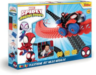 Smoby - Spidey FleXtreme Set Spin - 4m40 de Circuit de Voiture - 184 Pistes Flexibles et Modulables + 1 Véhicule Morales Effets Lumineux - 180926