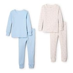 Amazon Essentials x Sofia Grainge Pyjama en Coton, Coupe ajustée Mixte Bébé, Lot de 2, Bleu Pâle/Petits Lapins, 12 Mois