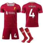 24-25 New Liverpool Home Lasten aikuisten jalkapallopaita nro 4 VIRGIL 22