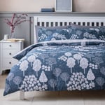 Habitat Cotton Nordic Trees Print Blue Bedding Set- Kingsize