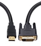 HDMI to DVI Cable 1M DVI-D 25 Pin (24+1pin) Dual Link HDMI PC Monitor TV Lead UK