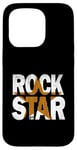 Coque pour iPhone 15 Pro Graphique Orange Rock Star Distress de couleur orange