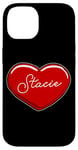 Coque pour iPhone 14 Stacie Cœur dessiné à la main – Prénom Cœurs I Love Stacie