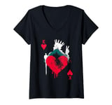 Womens Peace Love Poker - Vintage King Of Hearts Card Game Lover V-Neck T-Shirt