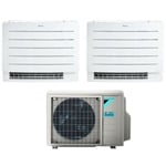 Floor standing dual split air conditioner perfera fvxm-a 7+9 with 2mxm40m/n r-32 wi-fi integrated 7000+9000 with infrared remote control included