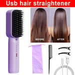 Electric Hair Straightener Brush Straight Quick Iron Hot Comb Styling Tool GB