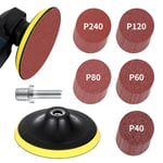 Kit de Disque abrasif 125mm:Disques Plateau de Ponçage 125mm avec Filetage M14,50 Pièces Disque poncage 125mm.Disque a poncer 125mm grain 10x 40/60/80/120/240 Pour Poncer/Polir/Dérouiller(Q348)