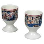 Fine China William Morris Golden Lily Ceramic Egg Cups Server Holder Breakfast