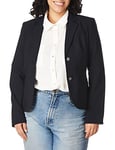 Calvin Klein Women's Two Button Lux Blazer (Petite, Standard, & Plus), Navy, 12