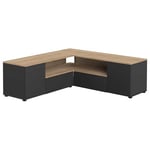 Temahome Corner TV Stand, Black & Oak, 13