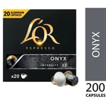 L'OR 200 Nespresso* Compatible Capsules Onyx (10 Packs, 200 Coffee Pods)