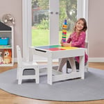 Liberty House Toys Activity Table and Chairs Set, Engineered Wood, White, H48 x W60 x D60cm