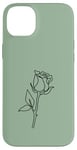 Coque pour iPhone 14 Plus Rose noire abstraite dessin minimaliste Line Art