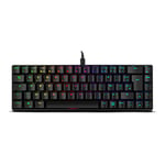 Ozone Gaming Mini Tactical Keyboard -OZTACTICALFR- Clavier mécanique sans pavé numérique, Bluetooth, commutateurs Outemu Red, éclairage LED RGB, Silencieux, Layout FR, Noir