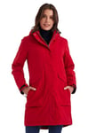 killtec Femme Parka/manteau imperméable avec capuche amovible Damen Funktionsparka, rot, 44, 43284-000