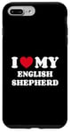 Coque pour iPhone 7 Plus/8 Plus I Love My English Shepherd Chien Coeur Amour Berger Anglais