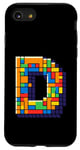 Coque pour iPhone SE (2020) / 7 / 8 Lettre initiale D de l'alphabet dans le style pixel art