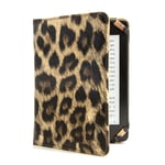 Gard Case for Kobo Glo / Clara HD / Nia - Slim Fit Premium Vegan Leather Folio Cover for Kobo Clara HD / Nia 6" eReader, Leopard Pattern